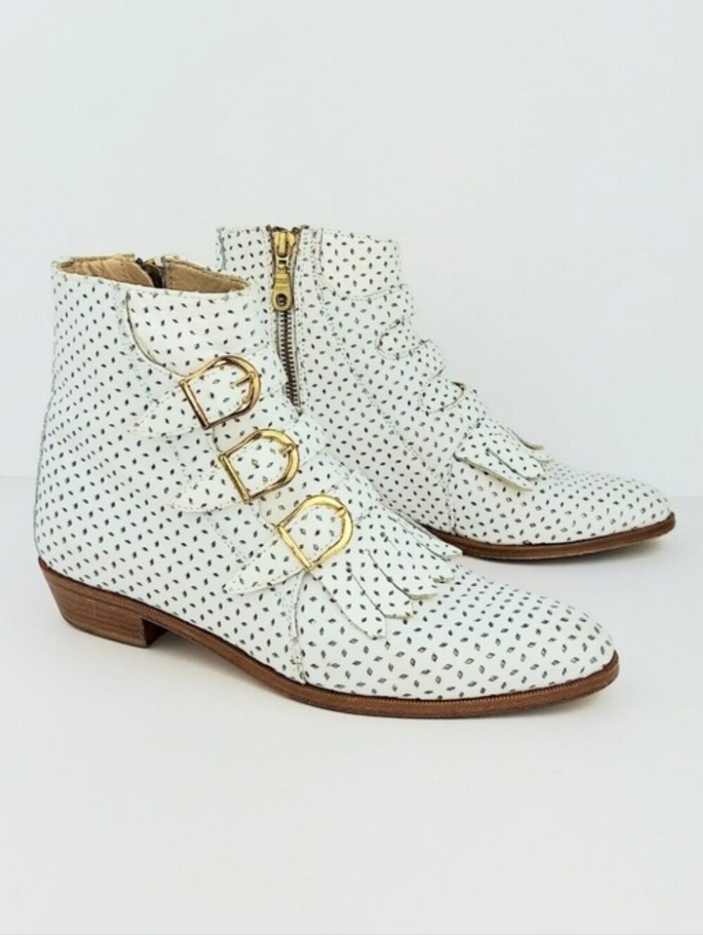 Modern Vice Jett Classic White Gold Leather Boots EU 36.5